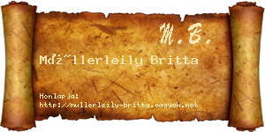 Müllerleily Britta névjegykártya